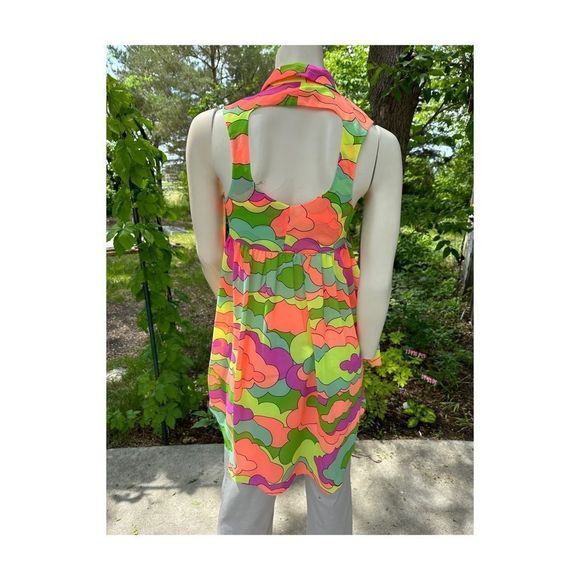 Nanette Lepore Neon Sheer Hi-low Tunic Keyhole Sz S NWOT Barbiecore - Picture 5 of 16